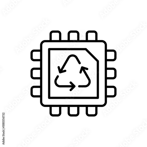 Recycle system outline icons, minimalist vector illustration ,simple transparent graphic element .Isolated on white background