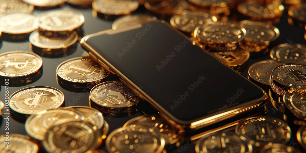 Wealth and Mobile Payment Concept with Smartphone and Golden Coins
Wealth and Mobile Payment Concept with Smartphone and Golden Coins