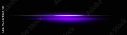 Vibrant pink horizontal light beams with a soft glow and smooth fade. Bright neon effect on a dark background, perfect for creating a dynamic lighting accent