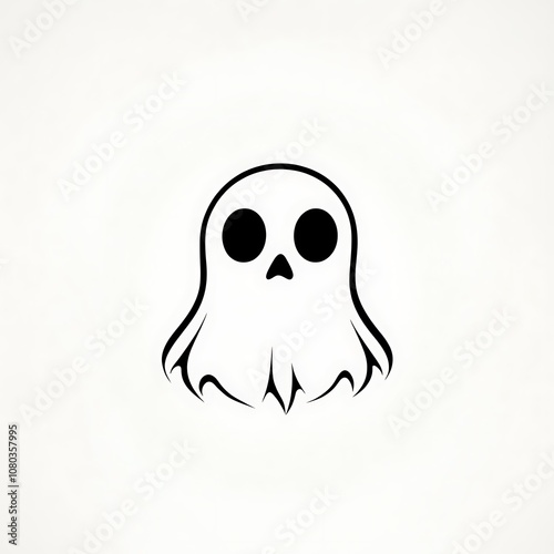 Simple ghost icon with two black eyes.