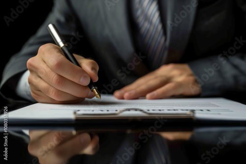 The professional signing of crucial legal documents can only be performed by a qualified lawyer or a judge, ensuring that all agreements are authoritative and valid in the eyes of the law photo