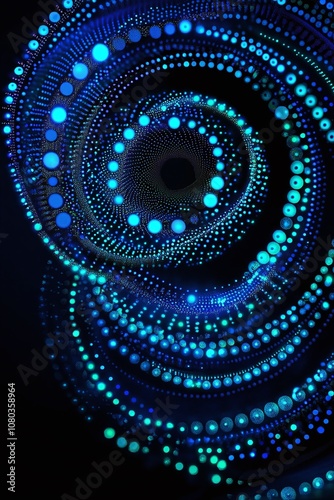 Wallpaper Mural Abstract Spiral Pattern with Blue Lights in a Dark Background Creating a Mesmerizing Visual Effect Perfect for Digital Designs and Modern Art Concepts Torontodigital.ca