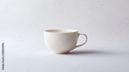 Wallpaper Mural Elegant Simplicity: A Pristine White Teacup on a Clean Background, Perfect for Minimalist Kitchen Decor and Coffee Lovers Torontodigital.ca