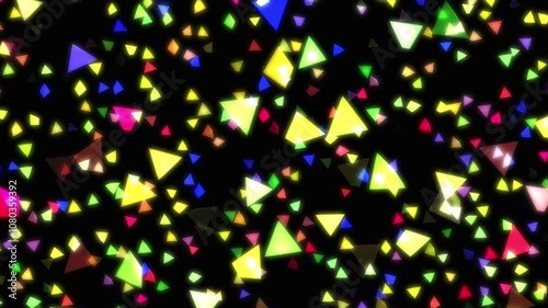 Abstract Background with Glowing Colorful Triangles