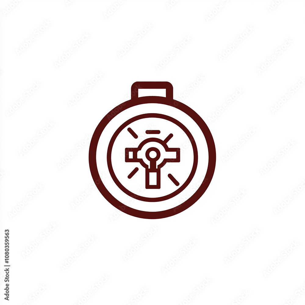 A simple line art icon of a compass with a lightbulb in the center, representing the concept of finding direction and inspiration.
