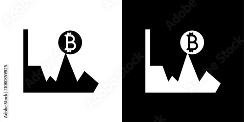Bitcoin Evolution icon linear logo isolated
