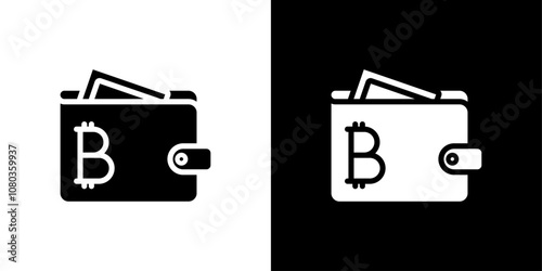 bitcoin wallet icon linear logo isolated