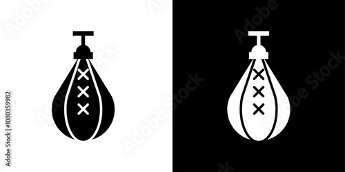 Boxing punch bag icon linear logo isolated