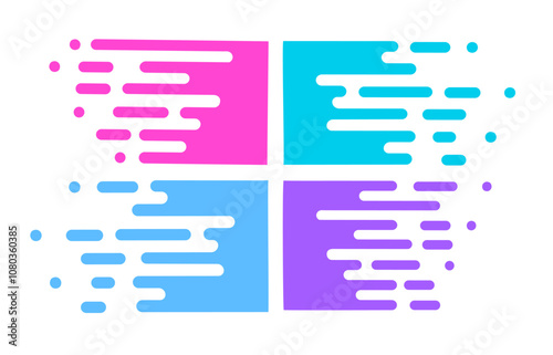 Line transition pattern background, abstract irregular geometric texture. Vector multicolor white color halftone line pattern background
