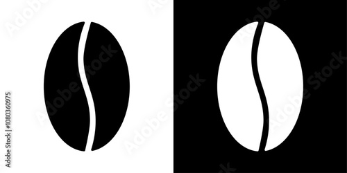 Coffee beans icon linear logo isolated