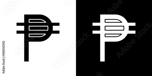 Cuba peso icon linear logo isolated