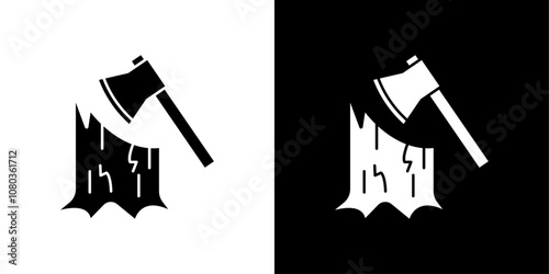 Deforestation icon linear logo isolated