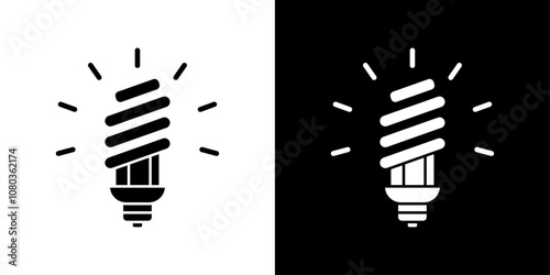 energy efficiency light bulb icon linear logo isolated