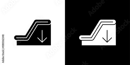 Escalator down icon linear logo isolated