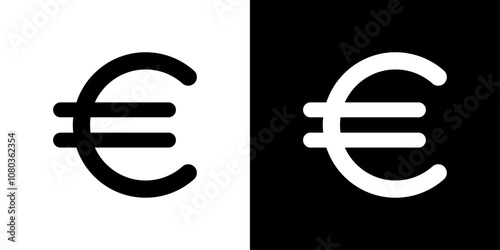 euro sign icon linear logo isolated