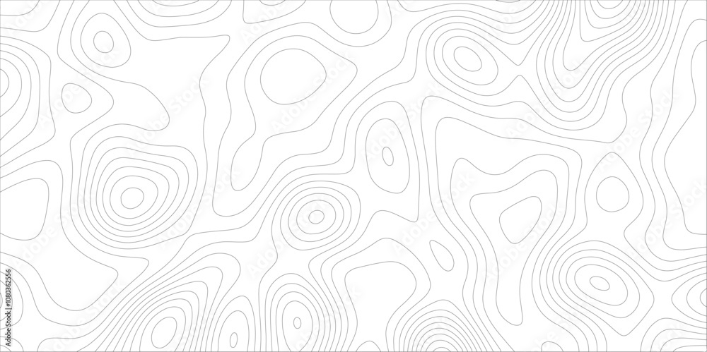 Ocean topographic line map with curvy wave isolines vector illustration. Abstract topographic contours map background, Vector contour topographic map. Cartography texture abstract banner use. Ocean topographic line map with curvy wave isolines vector illustration. Abstract topographic contours map background, Vector contour topographic map. Cartography texture abstract banner use.
