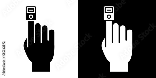 Fingertip pulse oximeter icon linear logo isolated