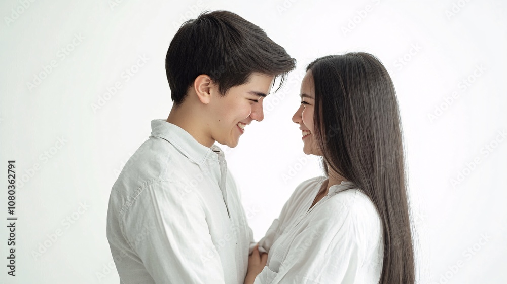 A Captivating Portrait of Young Love: A Couple's Intimate Moment of Pure Joy and Tenderness A Captivating Portrait of Young Love: A Couple's Intimate Moment of Pure Joy and Tenderness