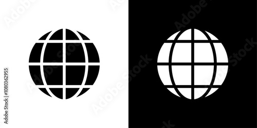 globe icon linear logo isolated