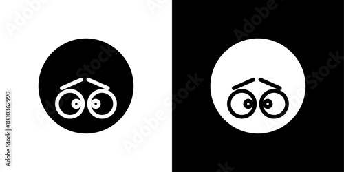 Guilty face emoji icon linear logo isolated