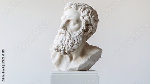 Ancient Greek sculpture of a man with long beard - Socrates