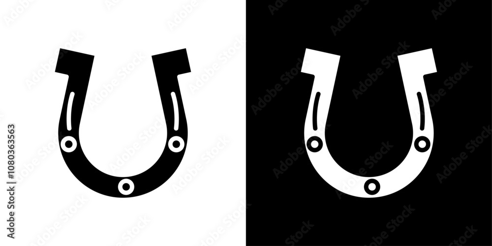 Horseshoe icon linear logo isolated Horseshoe icon linear logo isolated