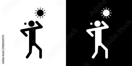 hot human icon linear logo isolated
