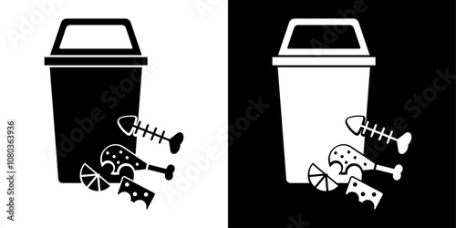 Leftovers Disposal icon linear logo isolated
