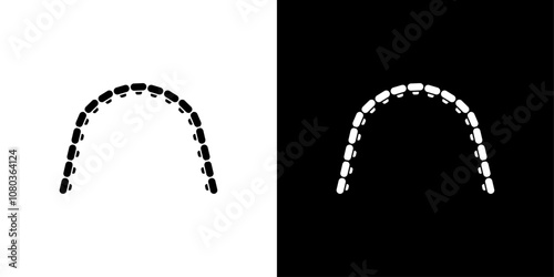 lingual braces icon linear logo isolated