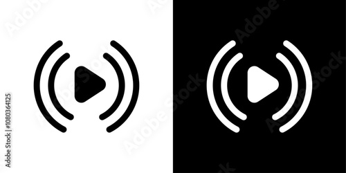 Live icon linear logo isolated