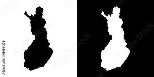 map of Finland icon linear logo isolated