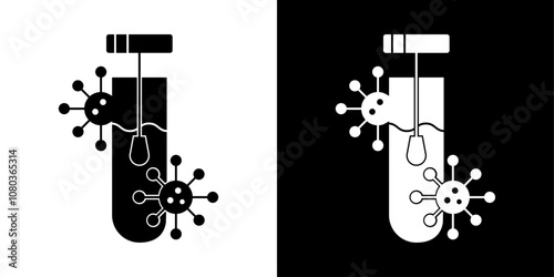 PCR test icon linear logo isolated