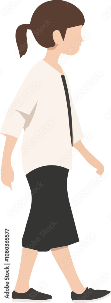 donna che cammina di lato vettoriale editabile donna che cammina di lato vettoriale editabile
