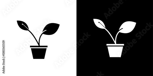 plant icon linear logo isolated