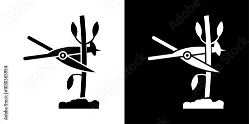 Pruning icon linear logo isolated