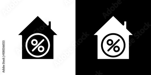 Rate for mortgage icon linear logo isolated