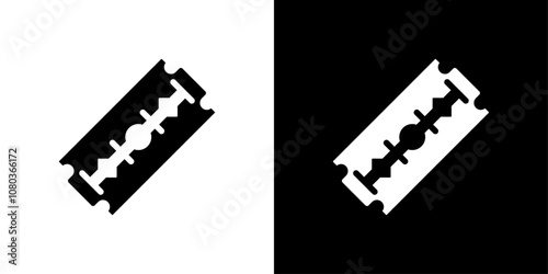 Razor blade icon linear logo isolated