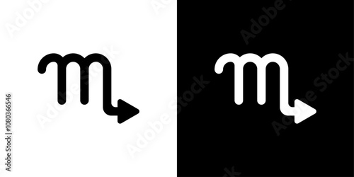 Scorpio zodiac sign icon linear logo isolated