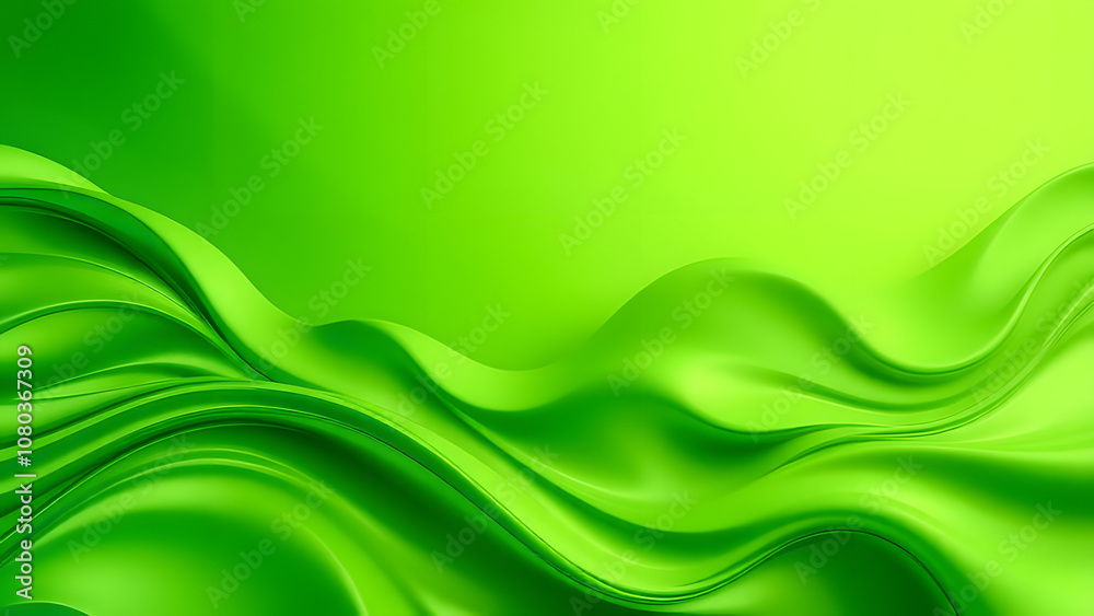 A green 3D background with wavy lines and a black background with a white background. generative ai A green 3D background with wavy lines and a black background with a white background. generative ai