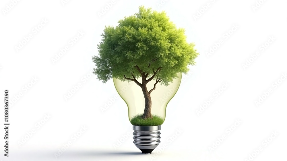 Light bulb merged with tree for eco concept Light bulb merged with tree for eco concept