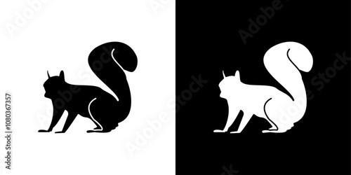 squirrel icon linear logo isolated
