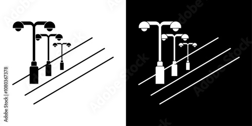 Street lighting icon linear logo isolated