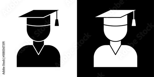 Student icon linear logo isolated