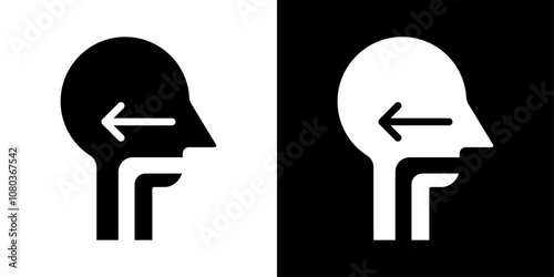 Swallowing reflex icon linear logo isolated