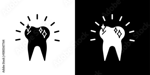 Teeth cleaning icon linear logo isolated