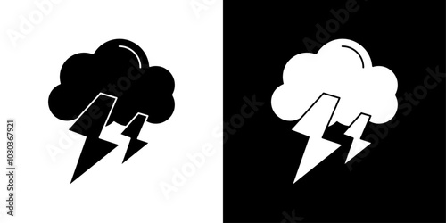 Thunder lightning icon linear logo isolated