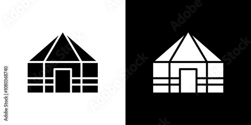 Yurt Icon linear logo isolated