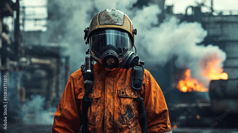 A firefighter in a yellow A firefighter in a yellow