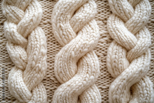 Woven pattern featuring a complex cable design. Generative AI