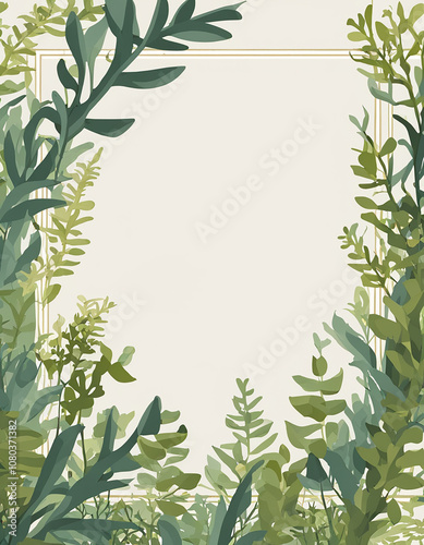 Cream background with Kelp border and subtle frame